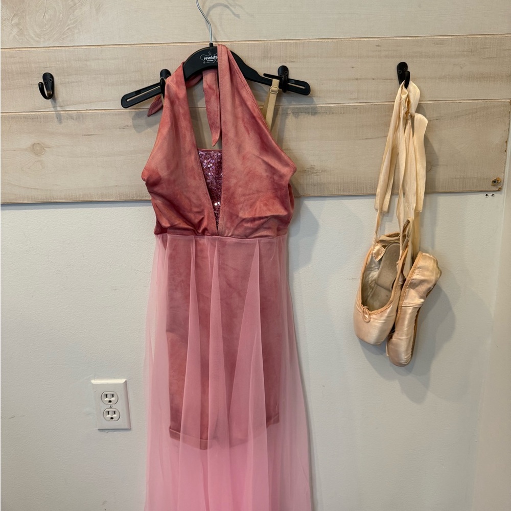 Revolution Dancewear Let Her Go pink halter lyrical dance costume, SA - Picture 4 of 8